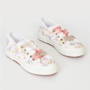 LoveShackFancy x Superga Pink Multi Florla Sneakers (w blue laces only)